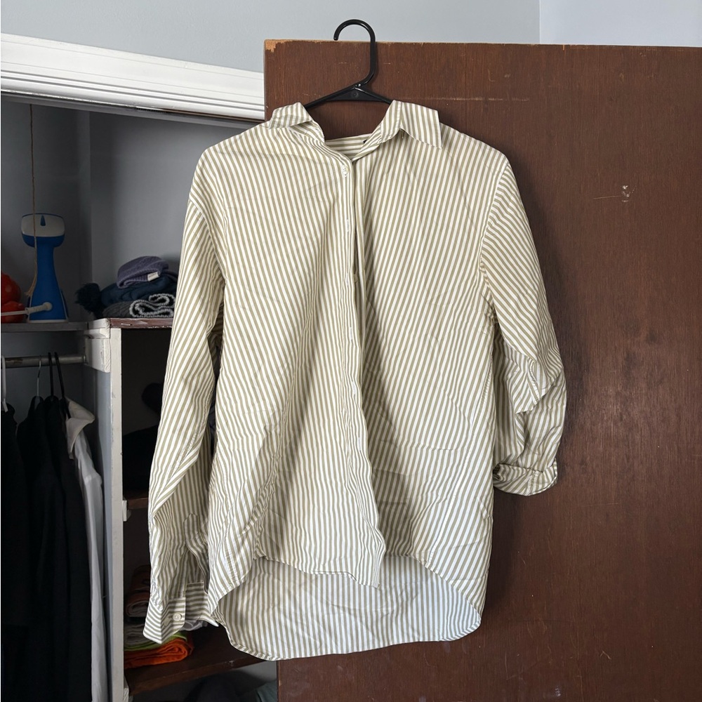 Olive Striped Women’s Casual Shirt